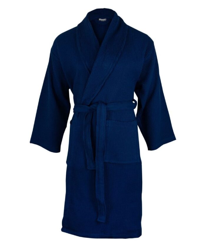 The One Waffle Bathrobe navy